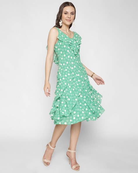 Chic Green Polka Dot Dress - Backless Dress - Midi Dress #ad #Polka,  #Affiliate, #Green, #Chic, #Dot | Midi short sleeve dress, Backless dress  short, Midi dress