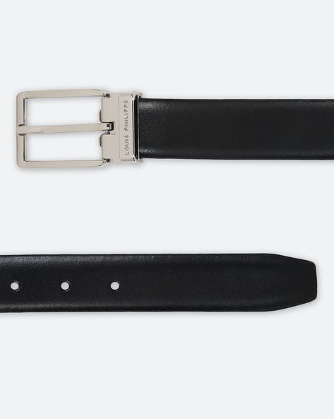 Buy Louis Philippe Men Brown & Black Solid Reversible Leather Belt