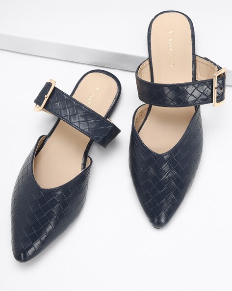 navy mules flat