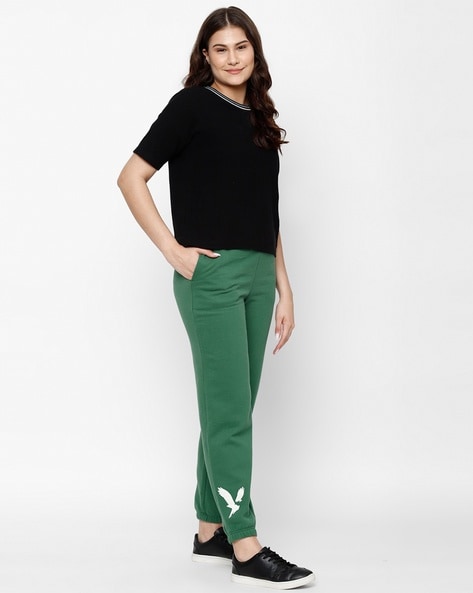 Women High-Rise Joggers with Drawstring Waist