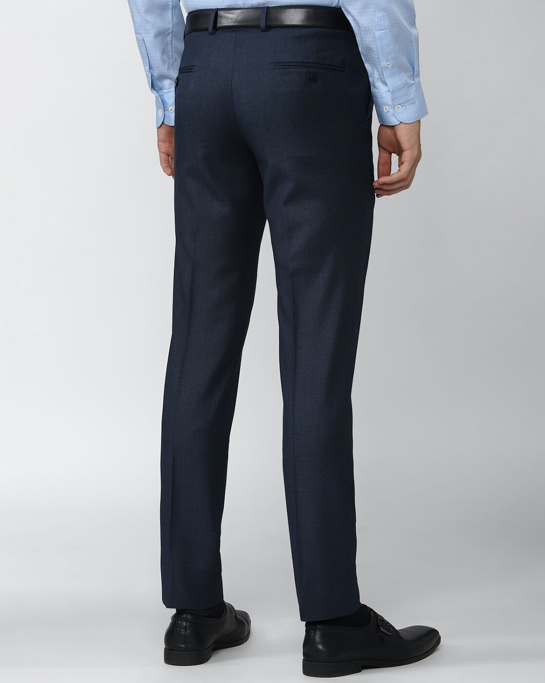 Textured Formal Trousers In Navy B95 Cairo