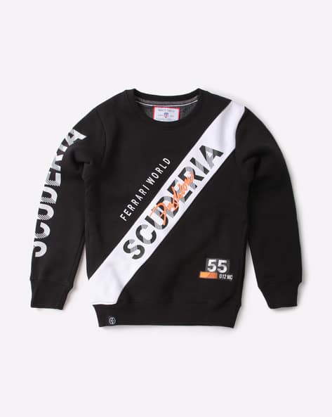 Typographic Print Round-Neck Sweatshirt