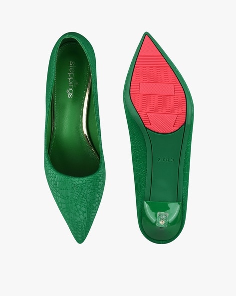 Green kitten heel online sandals