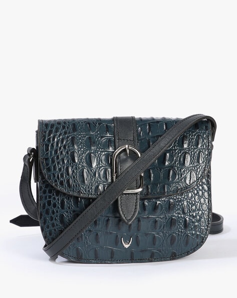 Alma Blue Patent Leather Cross Body Bag