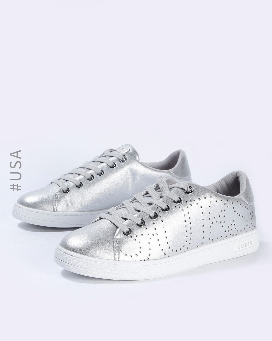 Silicon patron Almægtig Buy Silver Casual Shoes for Women by GUESS Online | Ajio.com