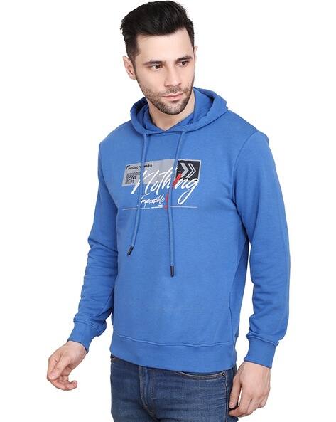 Typographic Print Hooded Sweatshirt