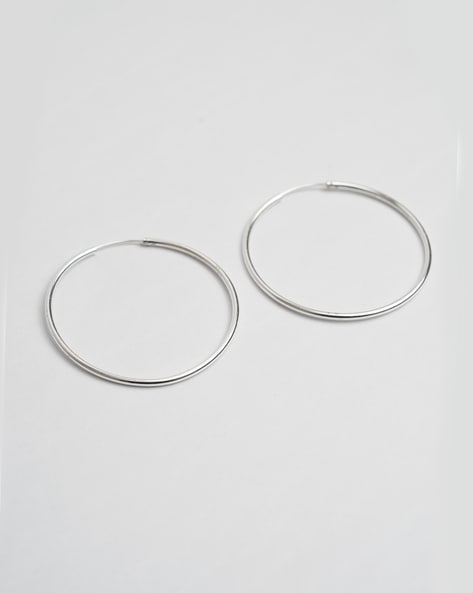 Sterling Silver Extra Large Chunky Hoop Earrings Square Tube Hoops |  Silverly