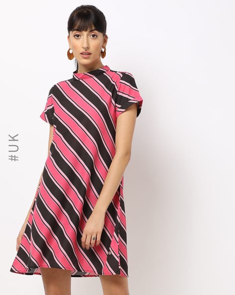 Striped A-line Dress