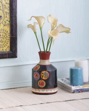 Hand Painted Terracotta Vase