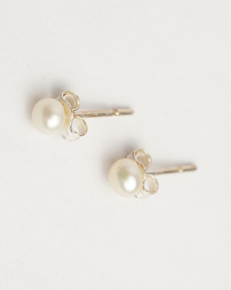 Pearl Earrings Design - Small Stud Earrings - Stud Earrings for Girls -  Navvya Studs by Blingvine