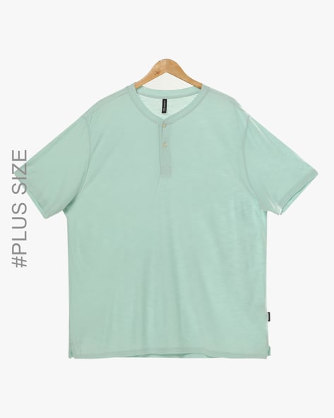 Regular Fit Heathered Henley T-Shirt