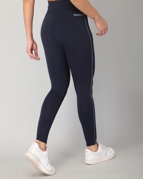 Reflective Piped Leggings - Grey