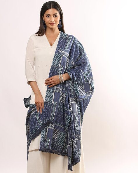 Women Printed Dupatta with Fringes Price in India