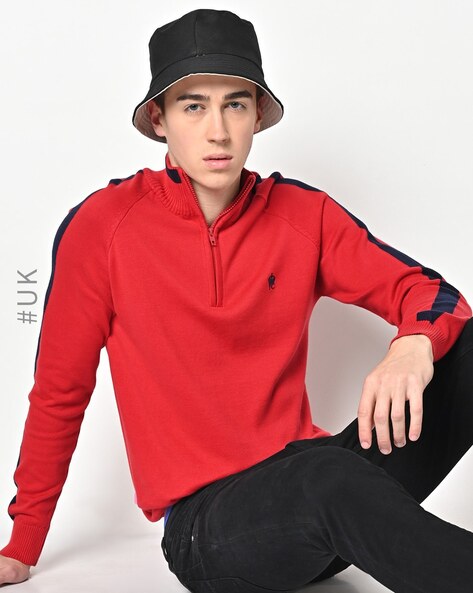 French Connection Slim Fit Zip-Up Pullover