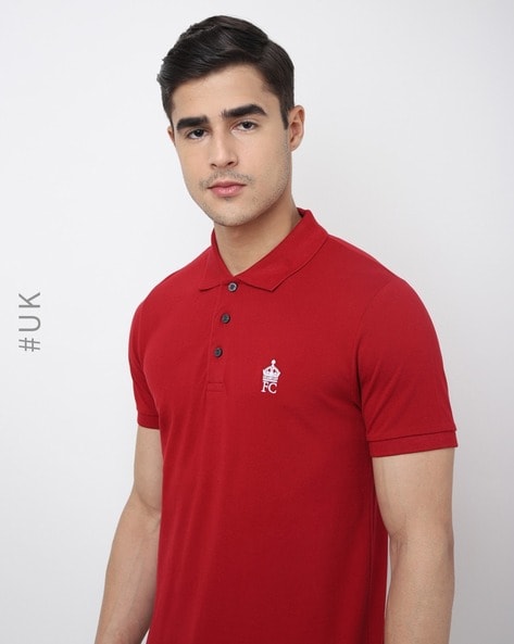 Crown Logo Print Slim Fit Polo T-Shirt