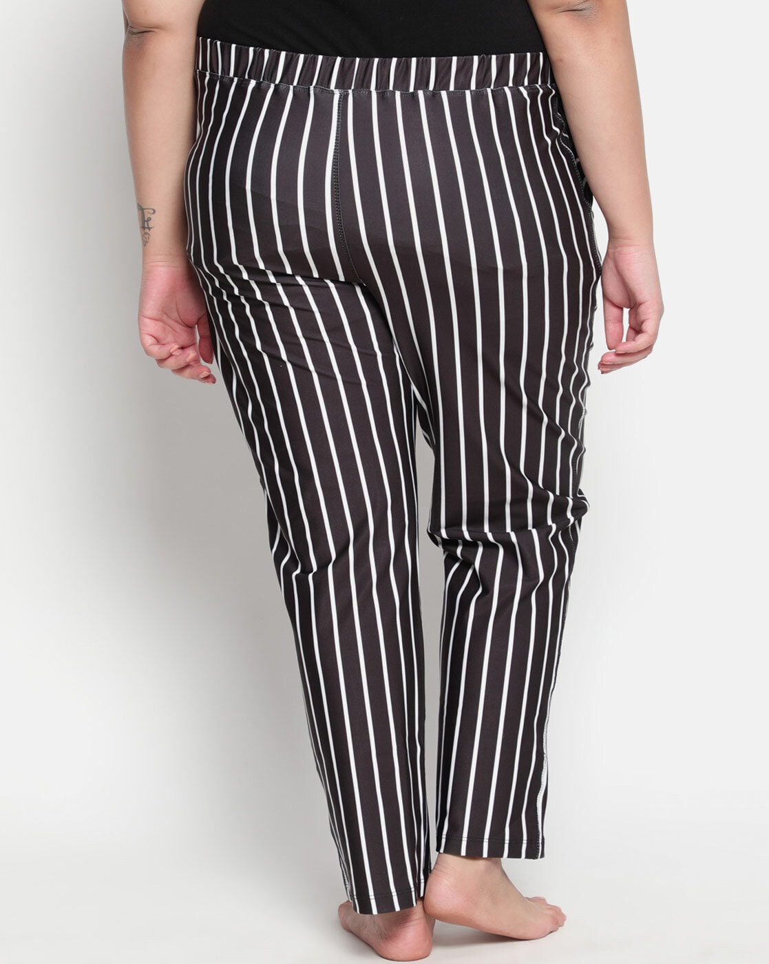 Women's Black & Hot Pink Striped Flare Pants | eBay