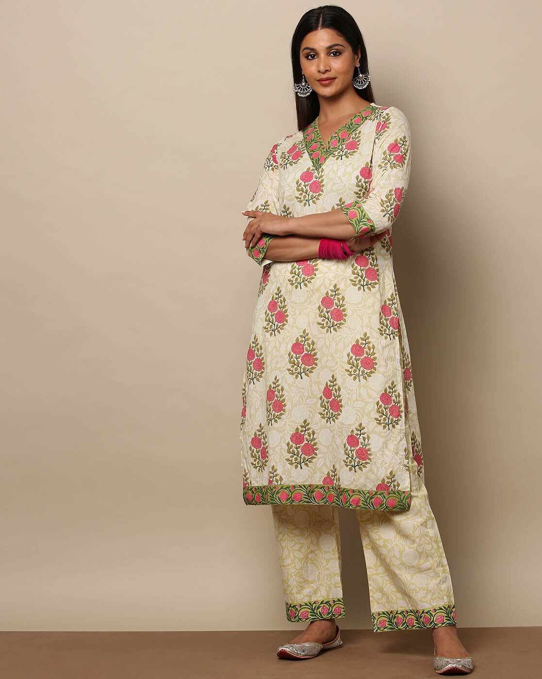 Aaheli Salwar Suits and Sets  Buy Aaheli Abhati Block Printed KurtaPants   Dupatta Set of 3 Online  Nykaa Fashion