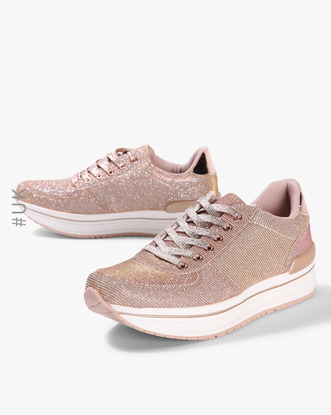 Qupid rose gold store sneakers