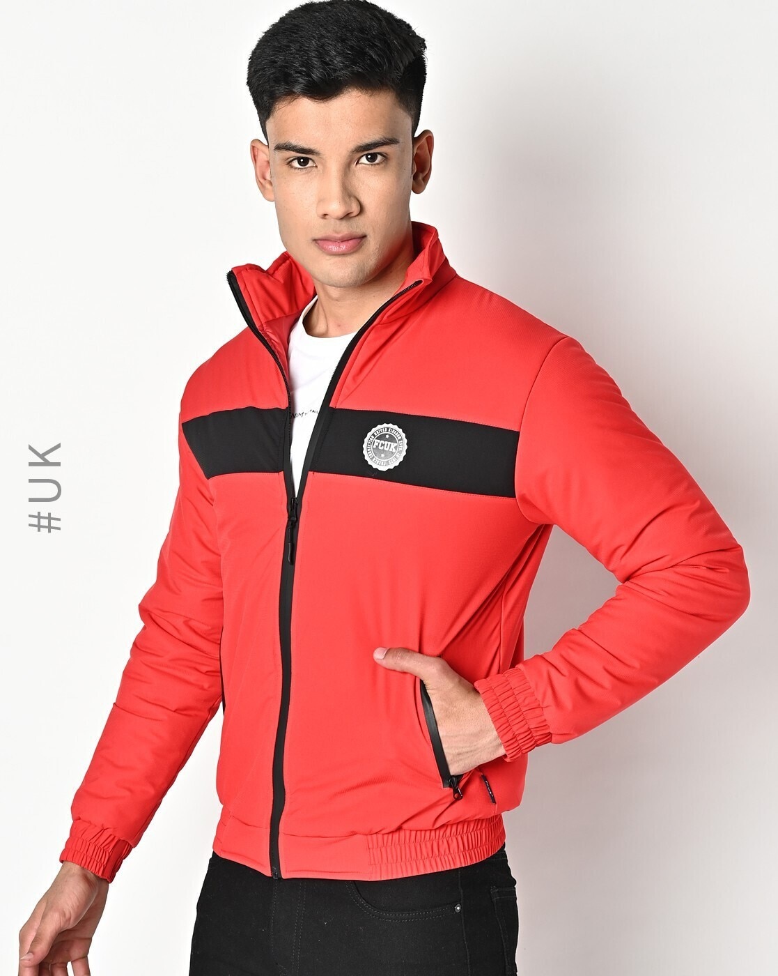 Red mens hot sale jacket uk