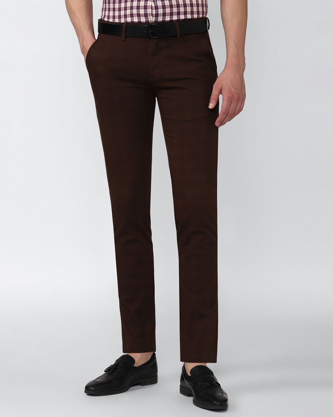 Buy Smarty Pants Dark Brown Cotton Lycra Straight Fit Trousers for Women  Online @ Tata CLiQ