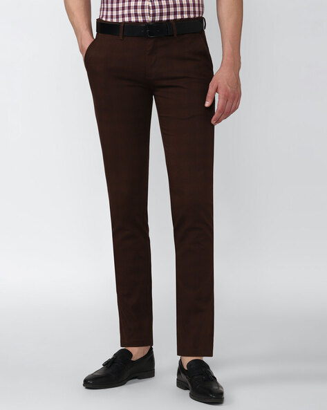 Buy Arrow Mid Rise Twill Solid Formal Trousers - NNNOW.com