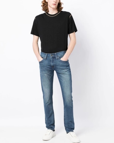 Mid-Wash Skinny Fit Jeans