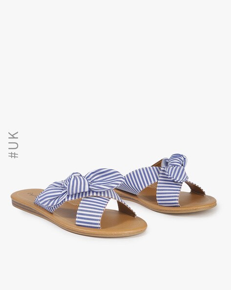 Blue and discount white striped sandals