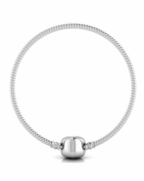 Bracelet Argent & coton - Spirale Kaki - Horn & Stones
