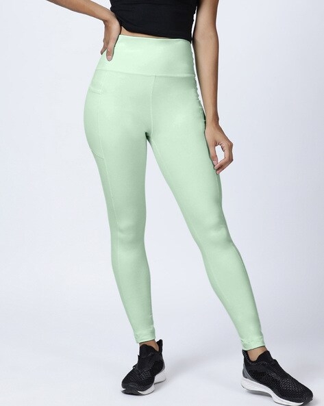 High-waisted leggings - Dark green - Ladies | H&M IN