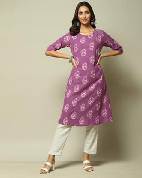 Biba Rust Cotton Below Knee Length Front Slit Kurti With Round Neck For  Women at Rs 599 | Cotton Kurti in Jamshedpur | ID: 23881509012