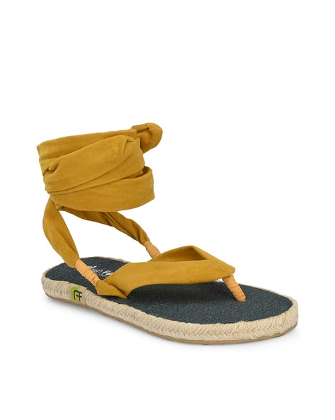 T Strap Sandals with Ankle Strap