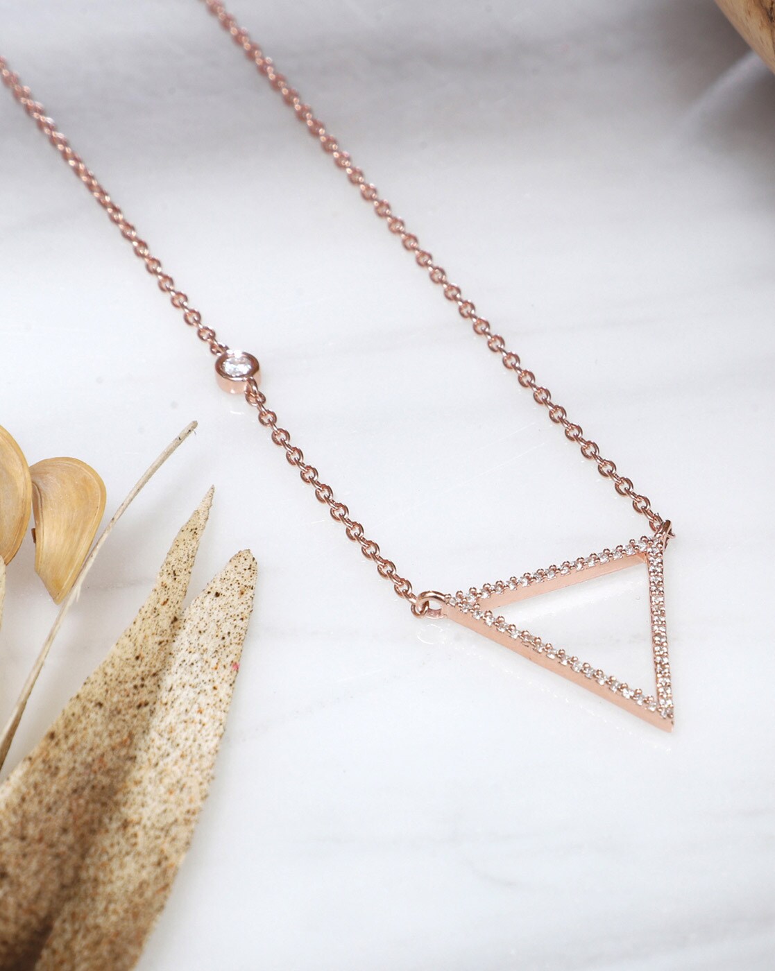 Gold Tiny Triangle Necklace