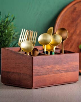 brick brown Wooden Cutlery Holder-picture-20