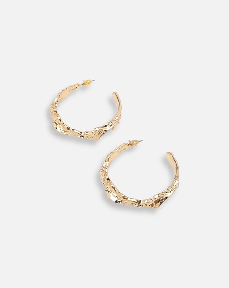 Buy Lotun Gold Plated Hoop Earrings by RITIKA SACHDEVA at Ogaan Market  Online Shopping Site