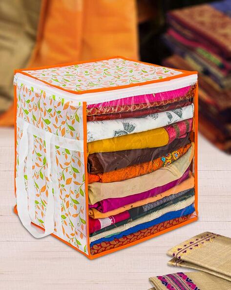 Saree Storage Bags Green Colour Line Design. – lakshya bags