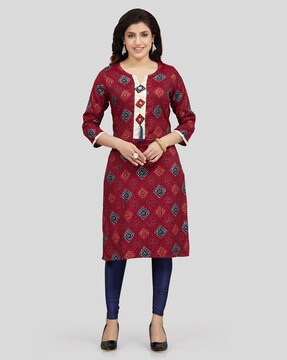 Printed Cotton Front Open Kurti at Rs 560/piece in Jaipur