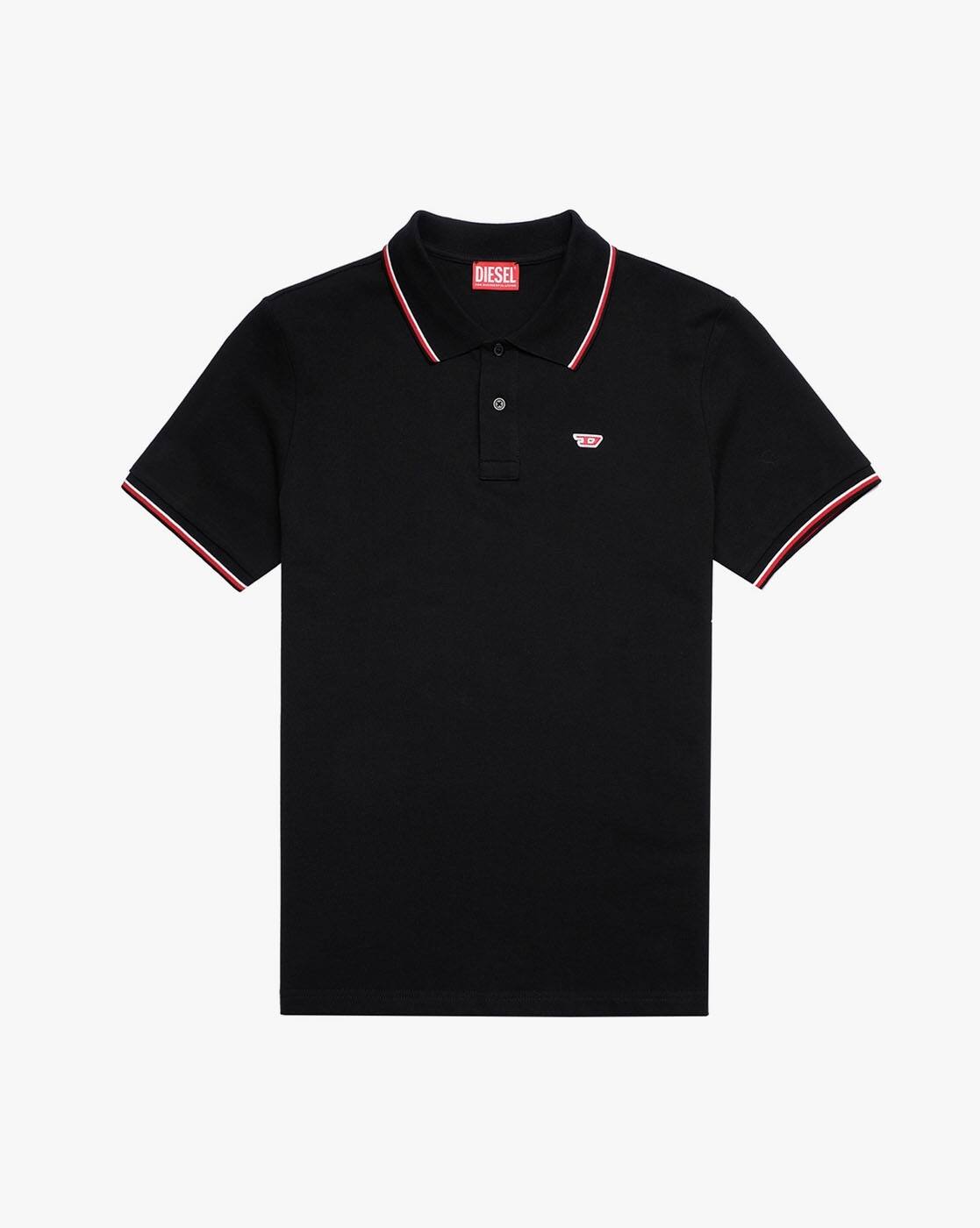 Buy DIESEL T-SMITH-D Regular Fit Polo T-Shirt | Black Color Men