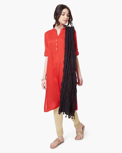 Cotton Dupatta with Tasselled Hems Price in India