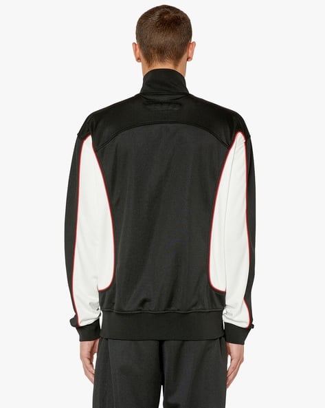 Buy DIESEL Track Jacket with Colour-Block Sides | Black Color Men 