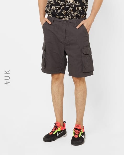 Mid Rise Cargo Shorts with Insert Pockets