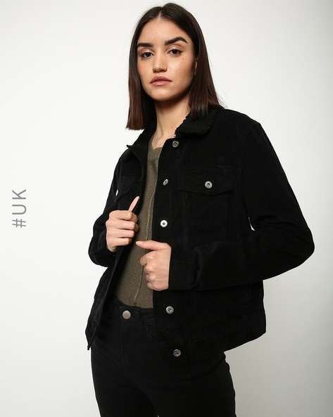 Corduroy black jacket womens best sale