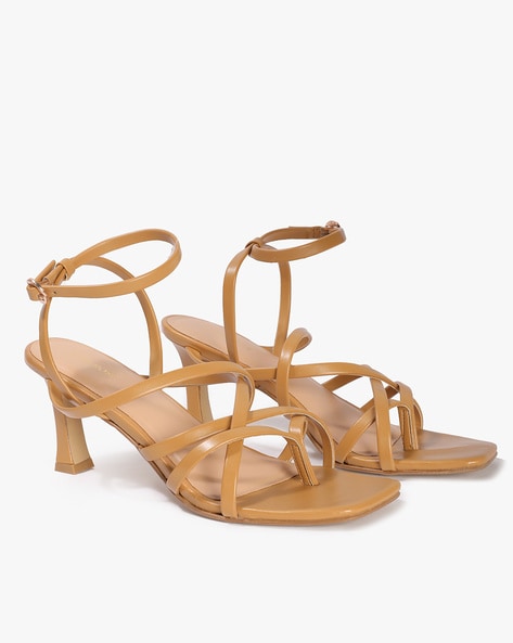 Camel strappy sandals new arrivals