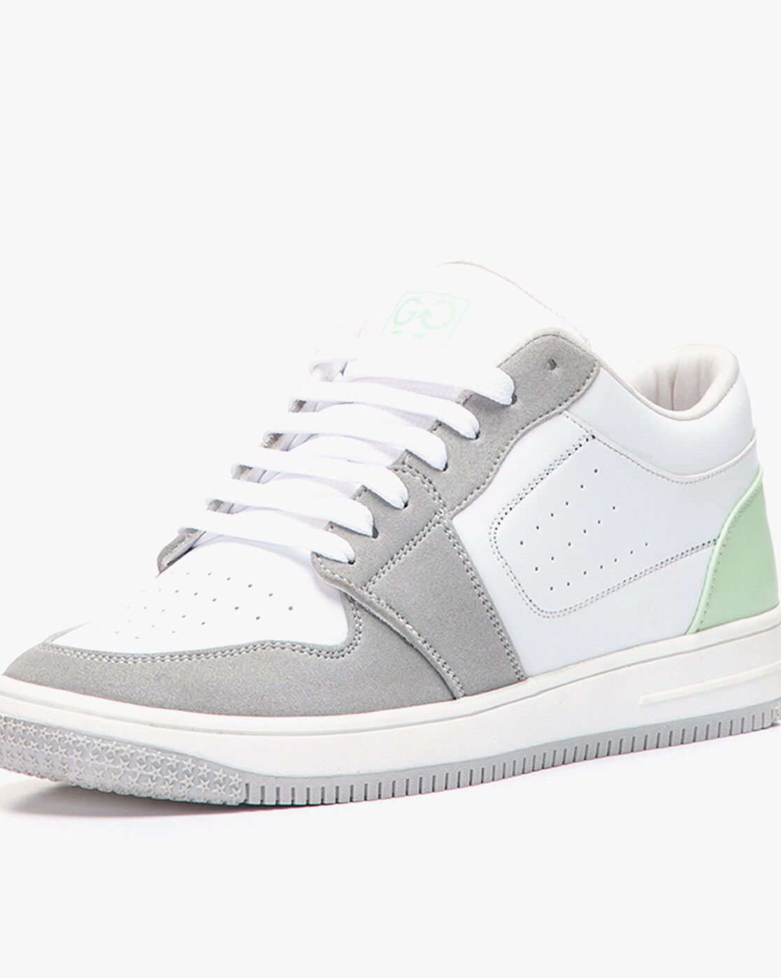 go21 colourblock lace up sneakers with perforations