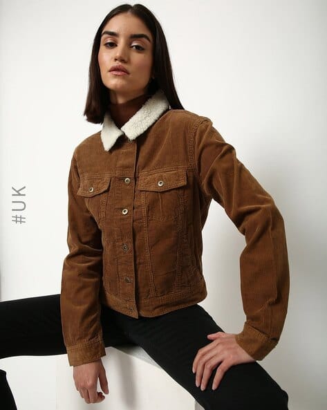 Corduroy Trucker Jacket with Insert Pockets