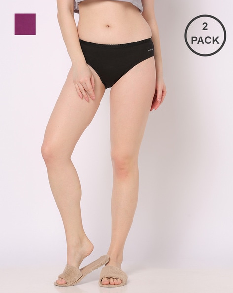 FRUIT OF THE LOOM Women Bikini Black Panty - Buy FRUIT OF THE LOOM Women  Bikini Black Panty Online at Best Prices in India