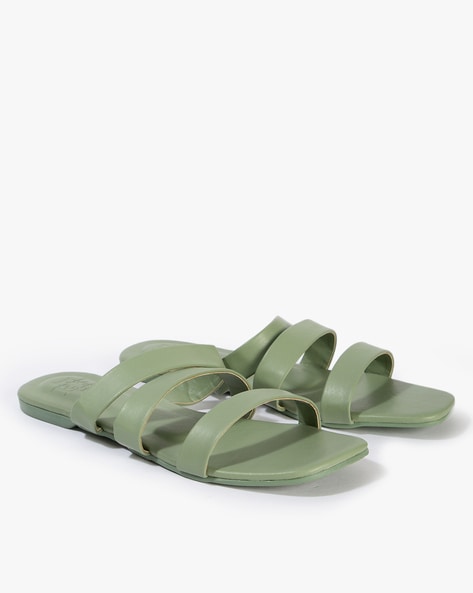 Buy online Green Synthetic Slip On Sandals from heels for Women by Glitzy  Galz for ₹429 at 73% off | 2024 Limeroad.com