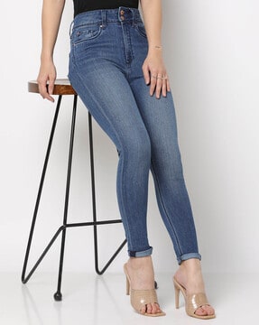 Straight High Waist Jeans - Cream - Ladies | H&M-saigonsouth.com.vn