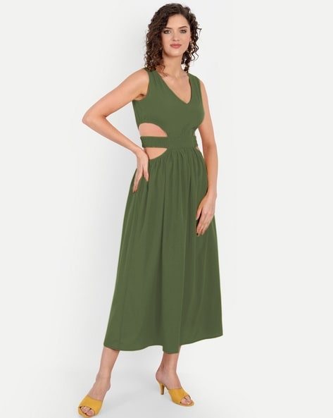 Buy Green Dresses for Women by COLOR COCKTAIL Online | Ajio.com