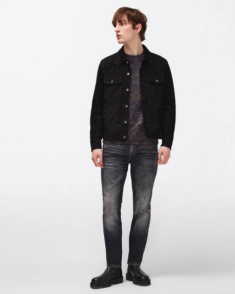 Heavy Washed Straight Fit Jeans