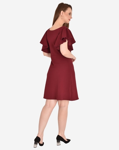 Short sleeve fit hotsell and flare dress